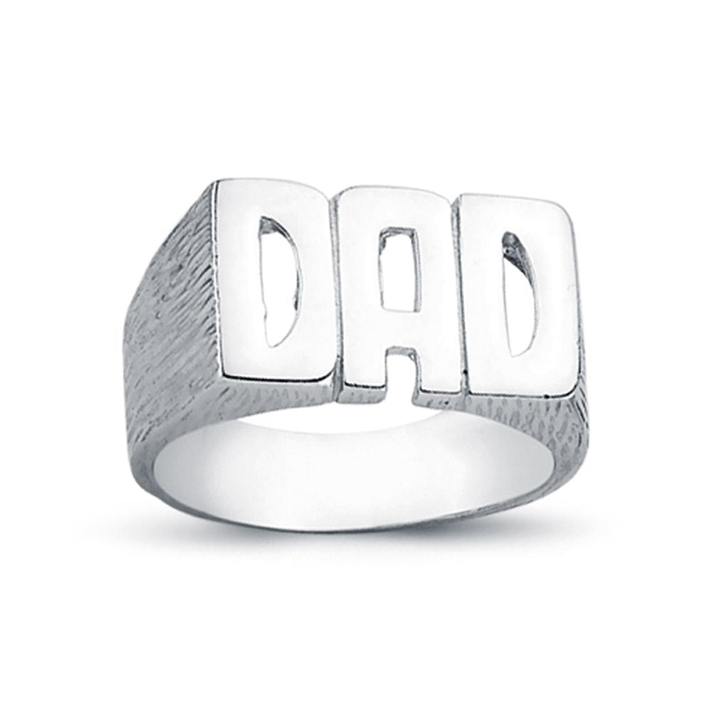 925 Silver Dad Ring Barked Shoulders – Imperial Time