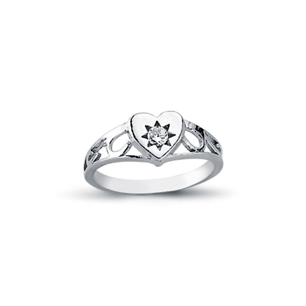 925 Silver Cubic Zirconia Set Heart Signet Ring – Imperial Time