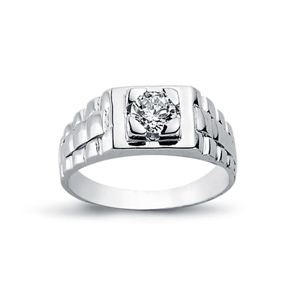925 Silver Cubic Zirconia Set Solitaire Ring Watch Bracelet Shoulders – Imperial Time