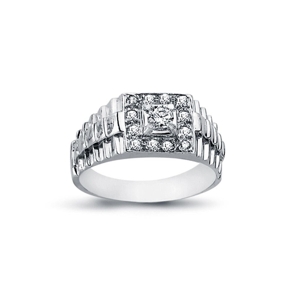 925 Silver Cubic Zirconia Set Solitaire Ring Watch Bracelet Shoulders – Imperial Time