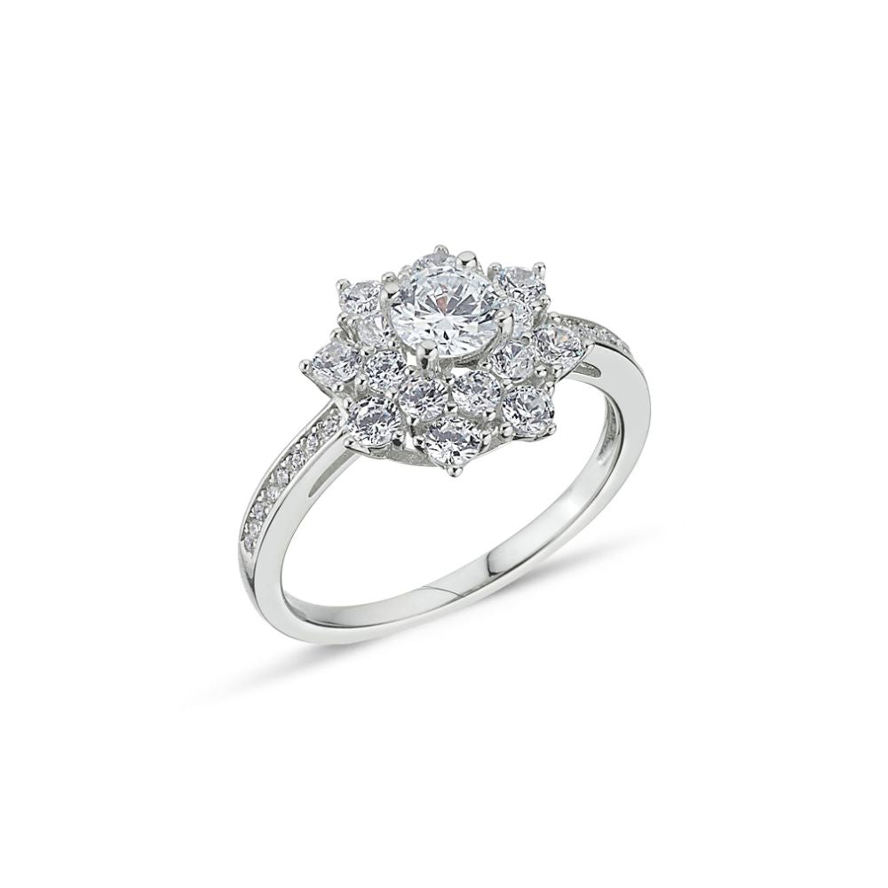 925 Silver Cubic Zirconia Cluster Ring – Imperial Time