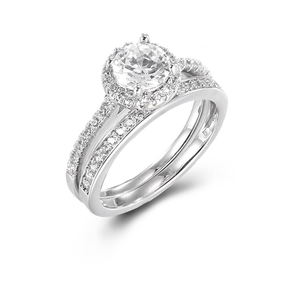 925 Silver Cubic Zirconia RBC and Half ET Set Rings – Imperial Time
