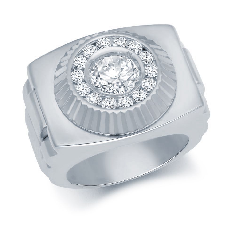 925 Silver Cubic Zirconia Set Watch Bracelet Ring – Imperial Time