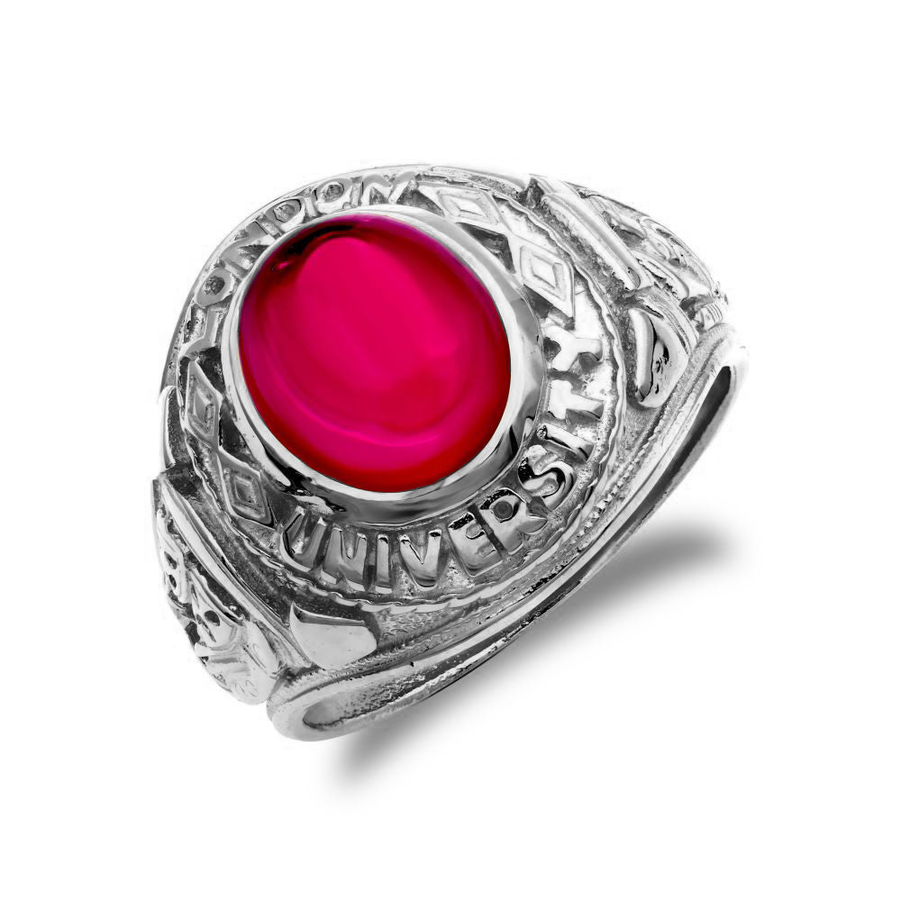 925 Silver Red Stone College Ring – Imperial Time