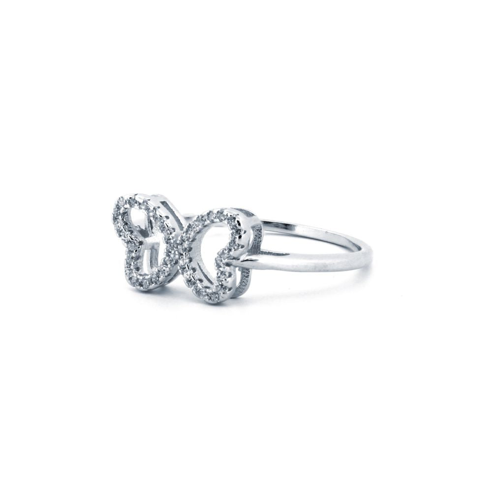 925 Silver Rhodium Cubic Zirconia Set Dress Ring (ARN174) – product view