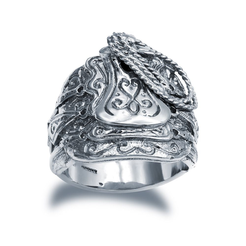 925 Sterling Silver hand finished heavy weight saddle ring – Imperial Time