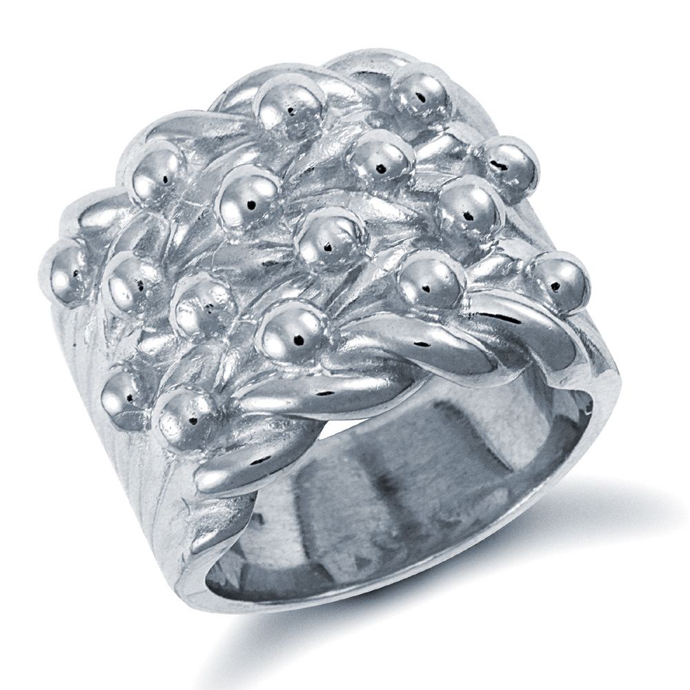 925 Sterling Silver hand finished super premium weight 4 row keeper ring with roped edges – Imperial Time