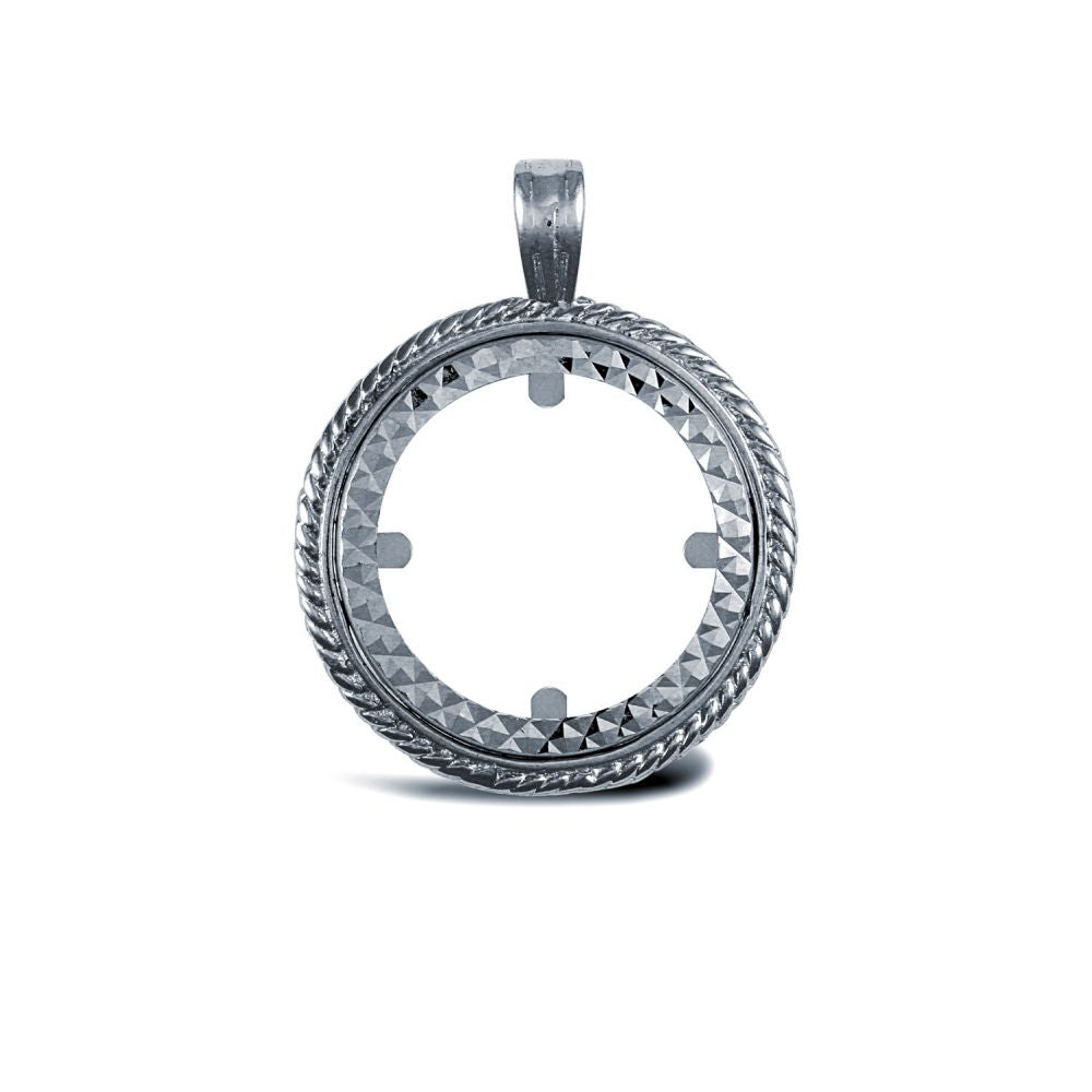 925 Silver Sovereign Size Pendant Mount Rope Edge – Imperial Time