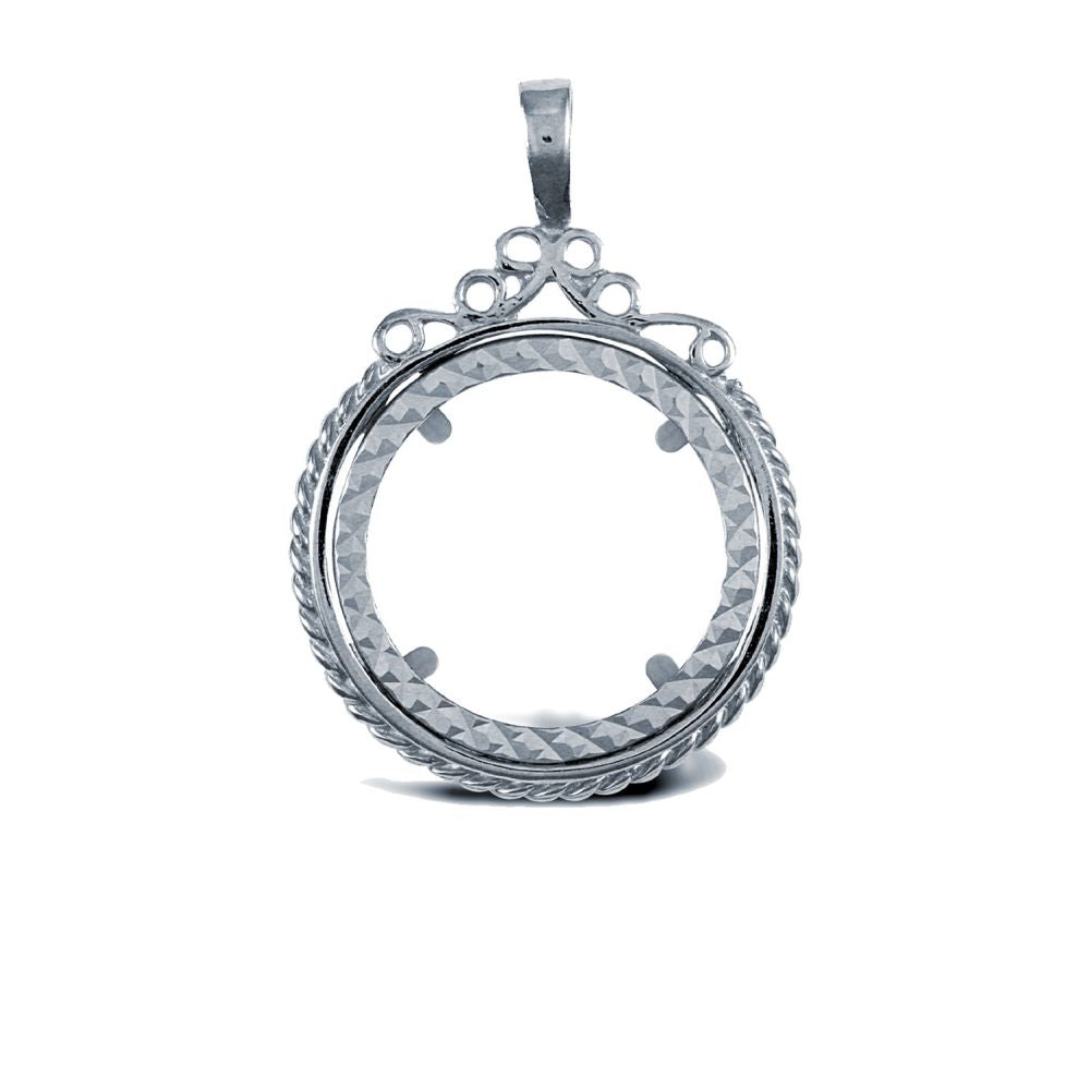 925 Silver Full Sovereign Size Pendant Mount Rope Edge – Imperial Time