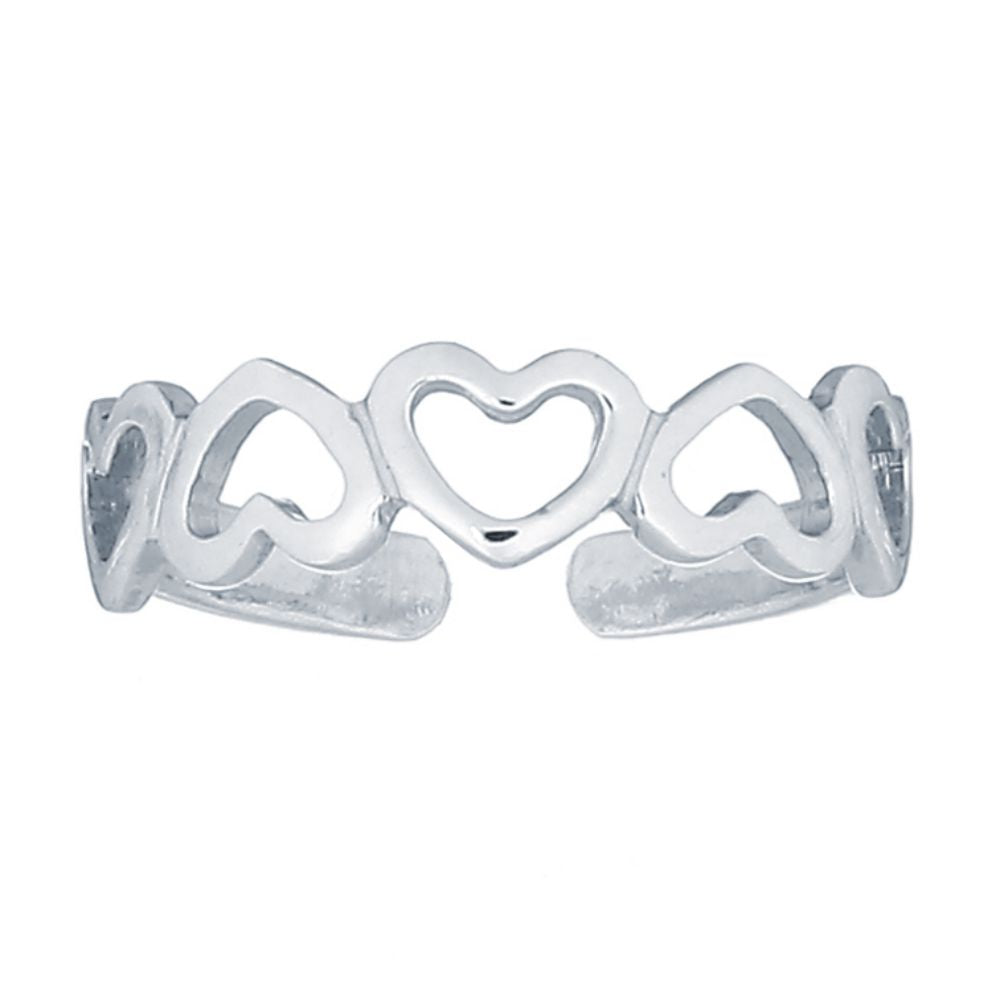 925 Silver Heart Toe Ring (ATR001) – product view