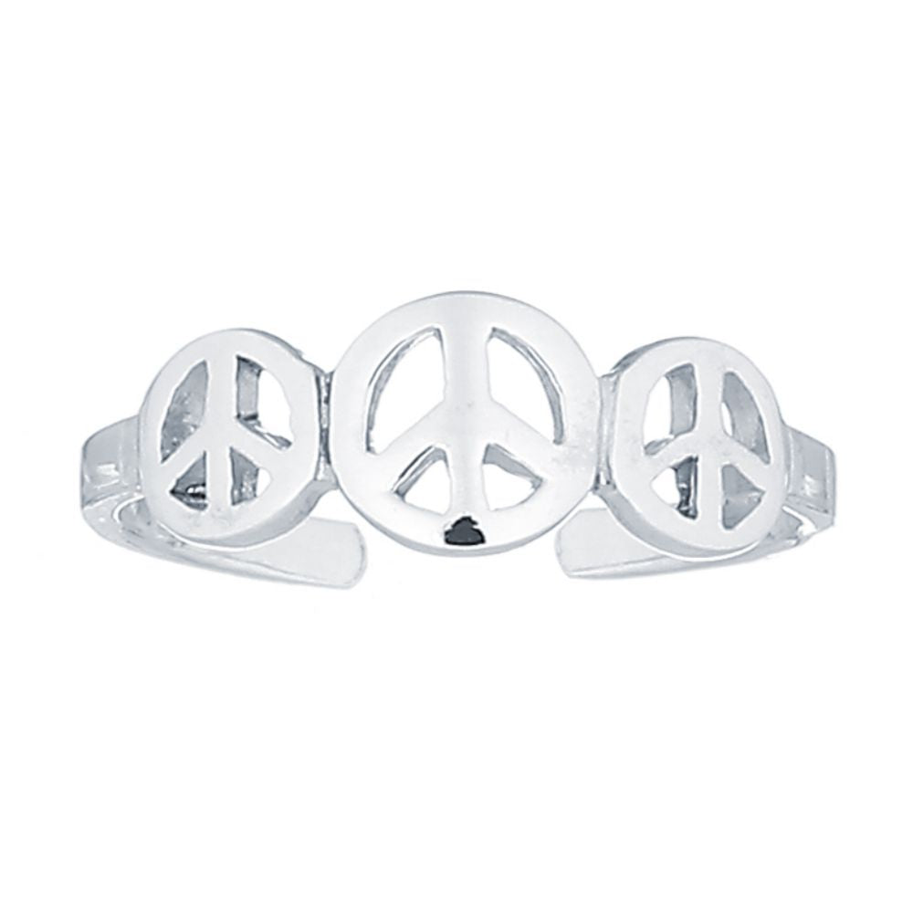 925 Silver Peace Toe Ring (ATR004) – product view