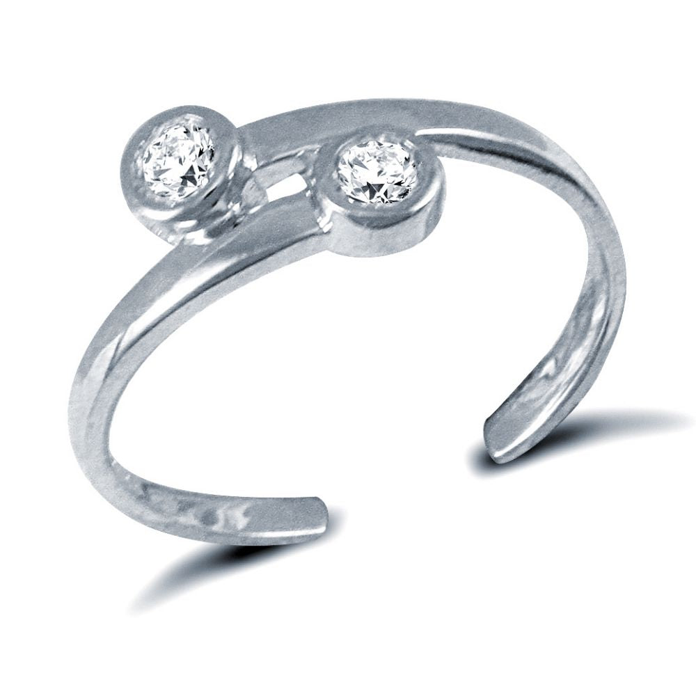 925 Silver Cross Over Cubic Zirconia Set Toe Ring – Imperial Time