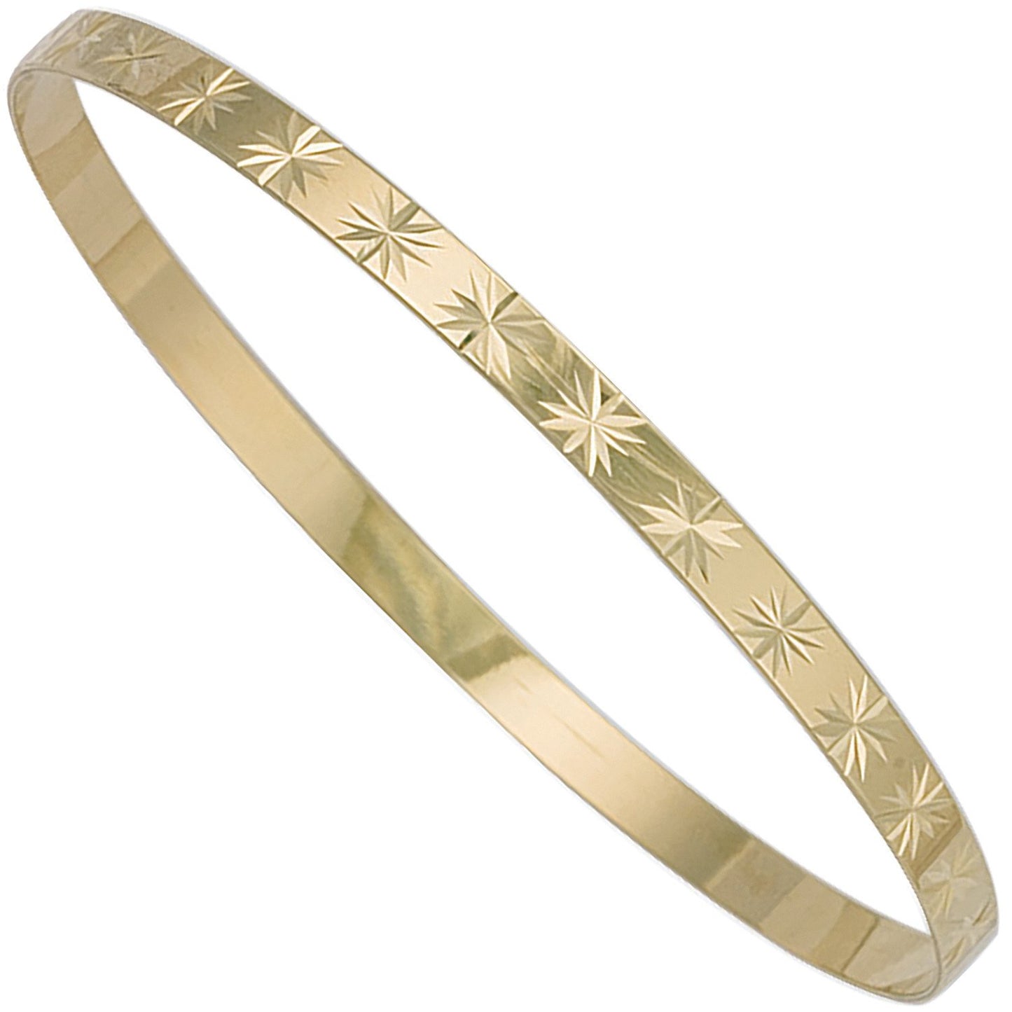 Yellow Gold 4mm D/c Slave Bangle