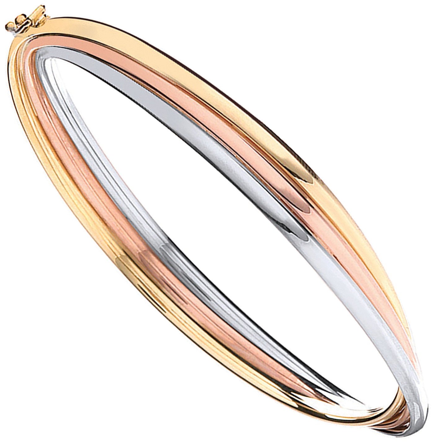 Yellow White & Rose Gold Russian Wedding Bangle