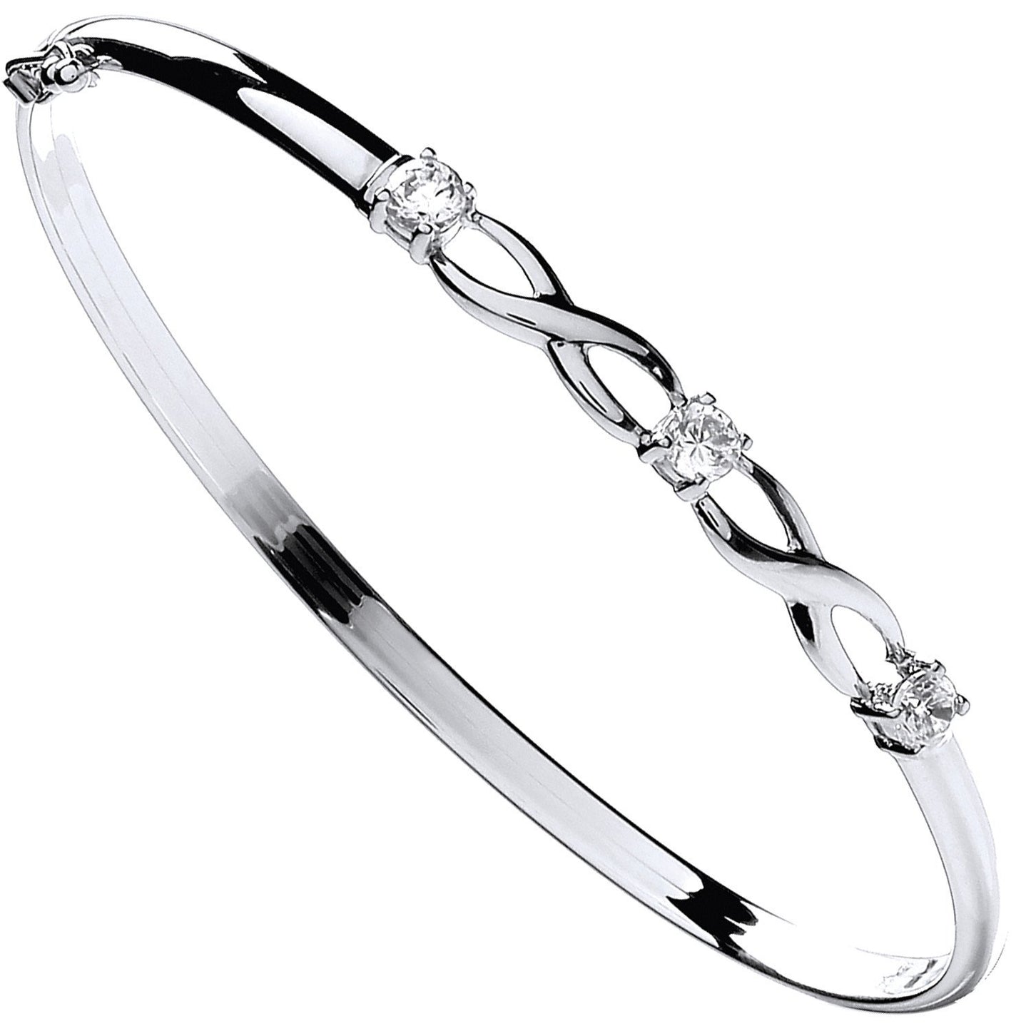 White Gold Cubic Zirconia Bangle