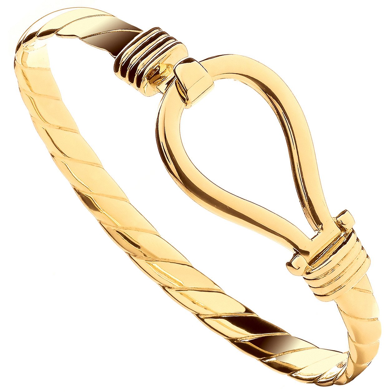 Yellow Gold Hook Gents 6.5mm Bangle