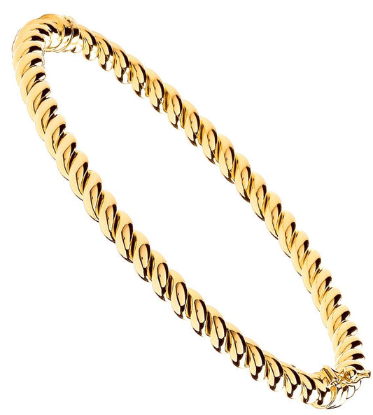 Yellow Gold Hollow Twist 4.5mm Bangle