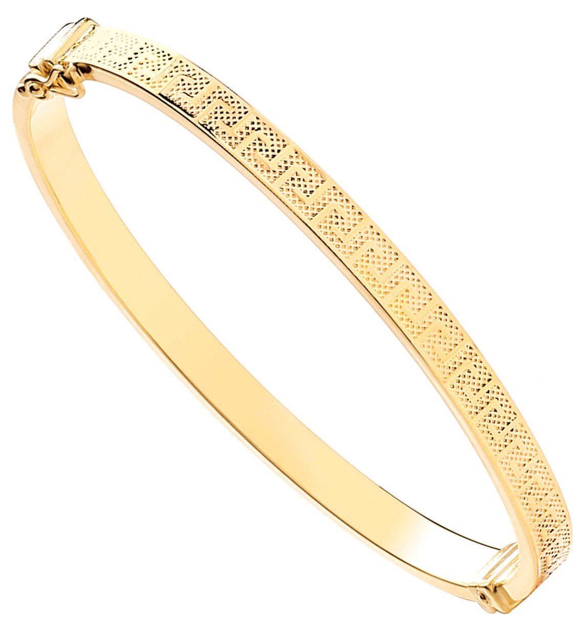 Yellow Gold Greek Key Ladies 5.0mm Bangle