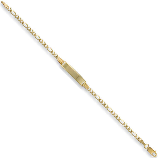 Yellow Gold Baby/ladies Figaro Id Bracelet