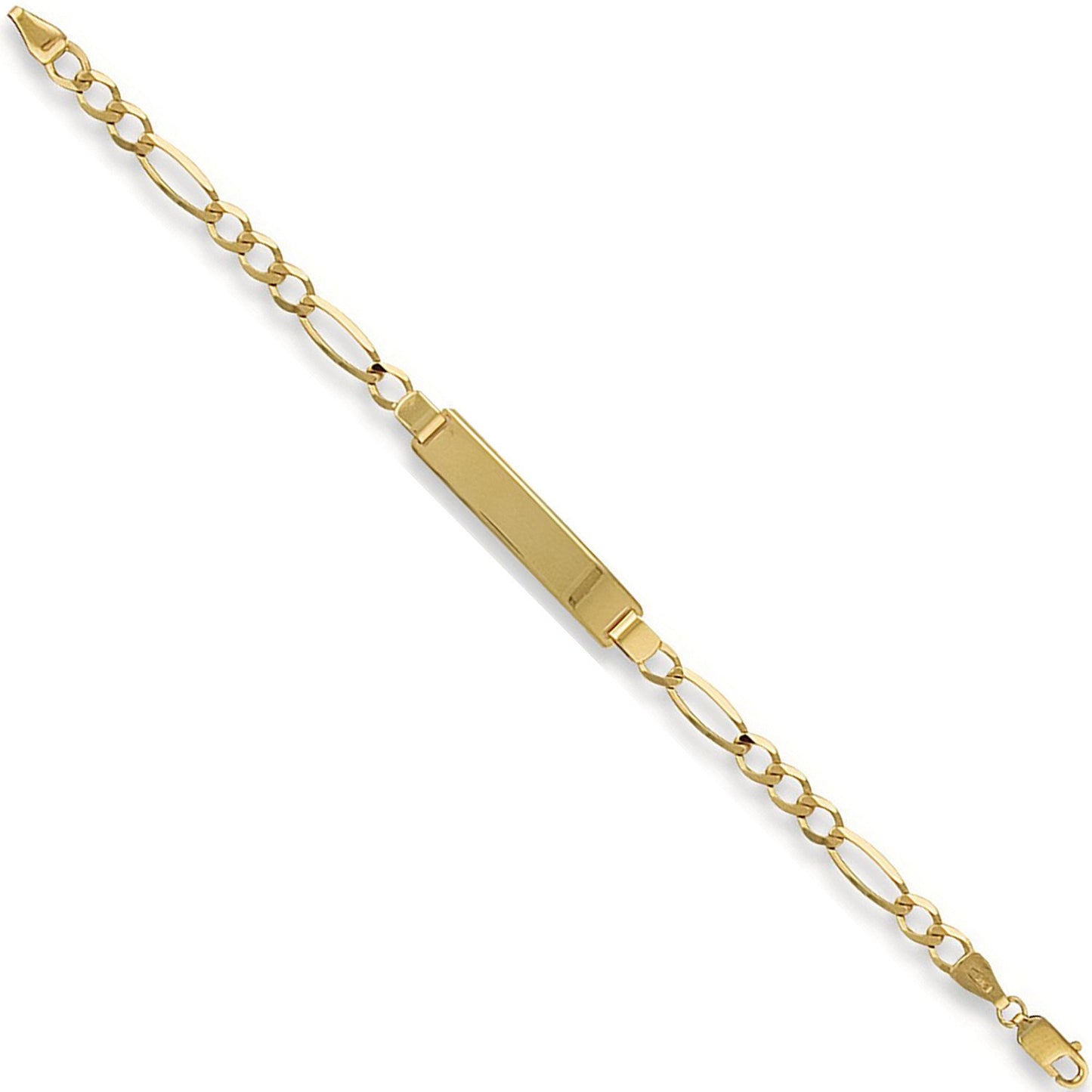 Yellow Gold Baby/ladies Figaro Id Bracelet