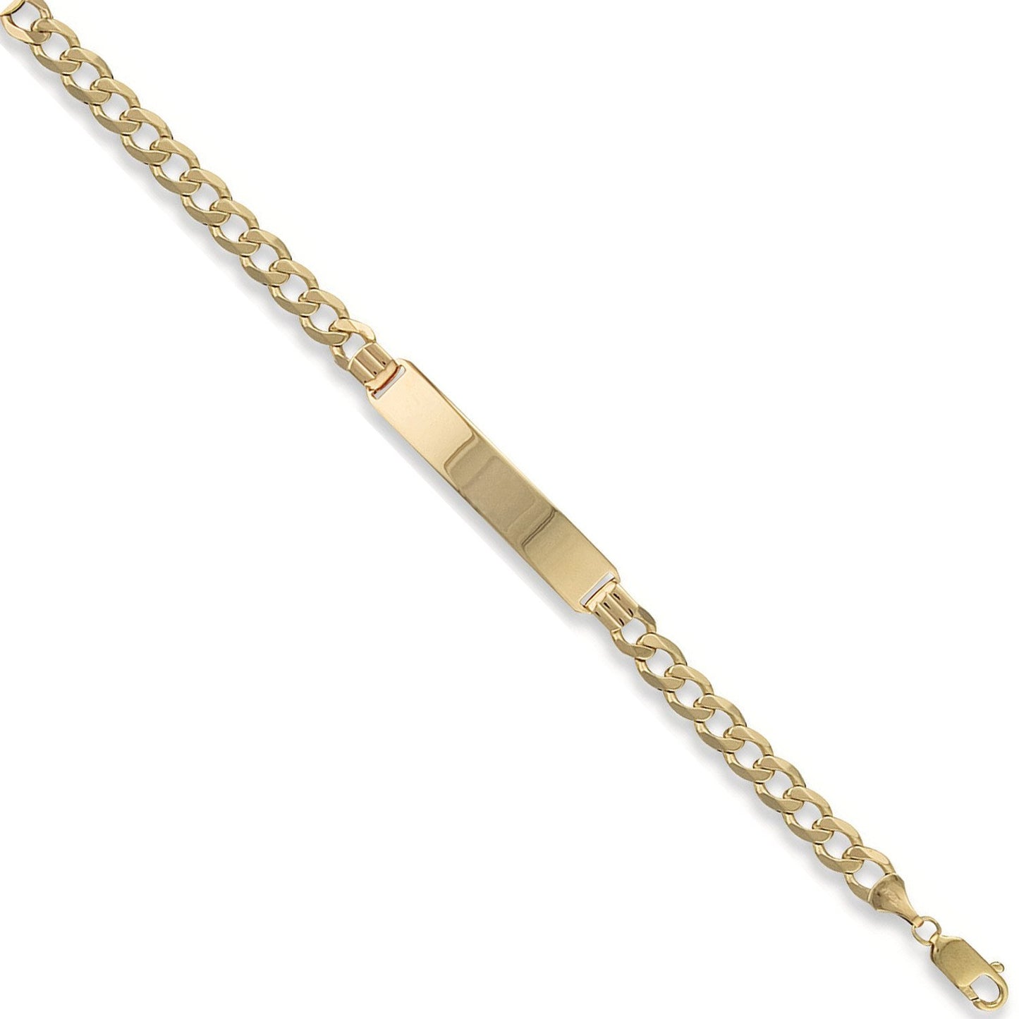 Yellow Gold Ladies/gents Curb Id Bracelet