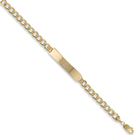 Yellow Gold Ladies/gents Curb Id Bracelet