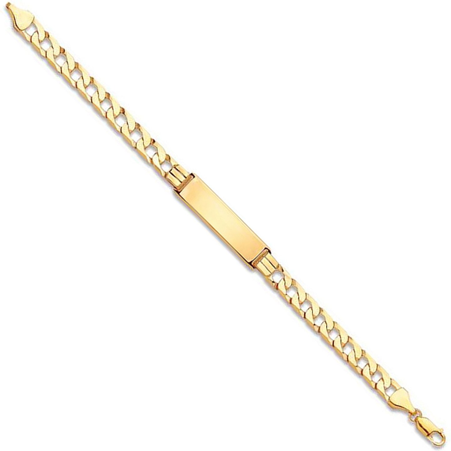 Yellow Gold Curb Id Gents Bracelet