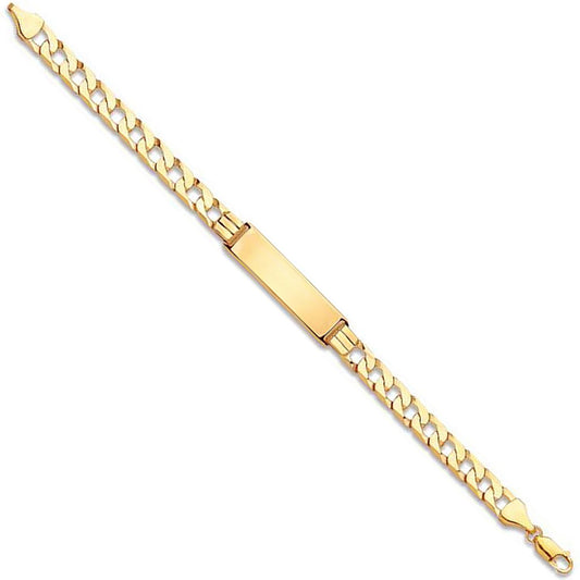 Yellow Gold Curb Id Gents Bracelet