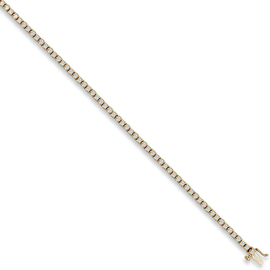 Yellow Gold 3.5mm Cubic Zirconia Tennis Bracelet