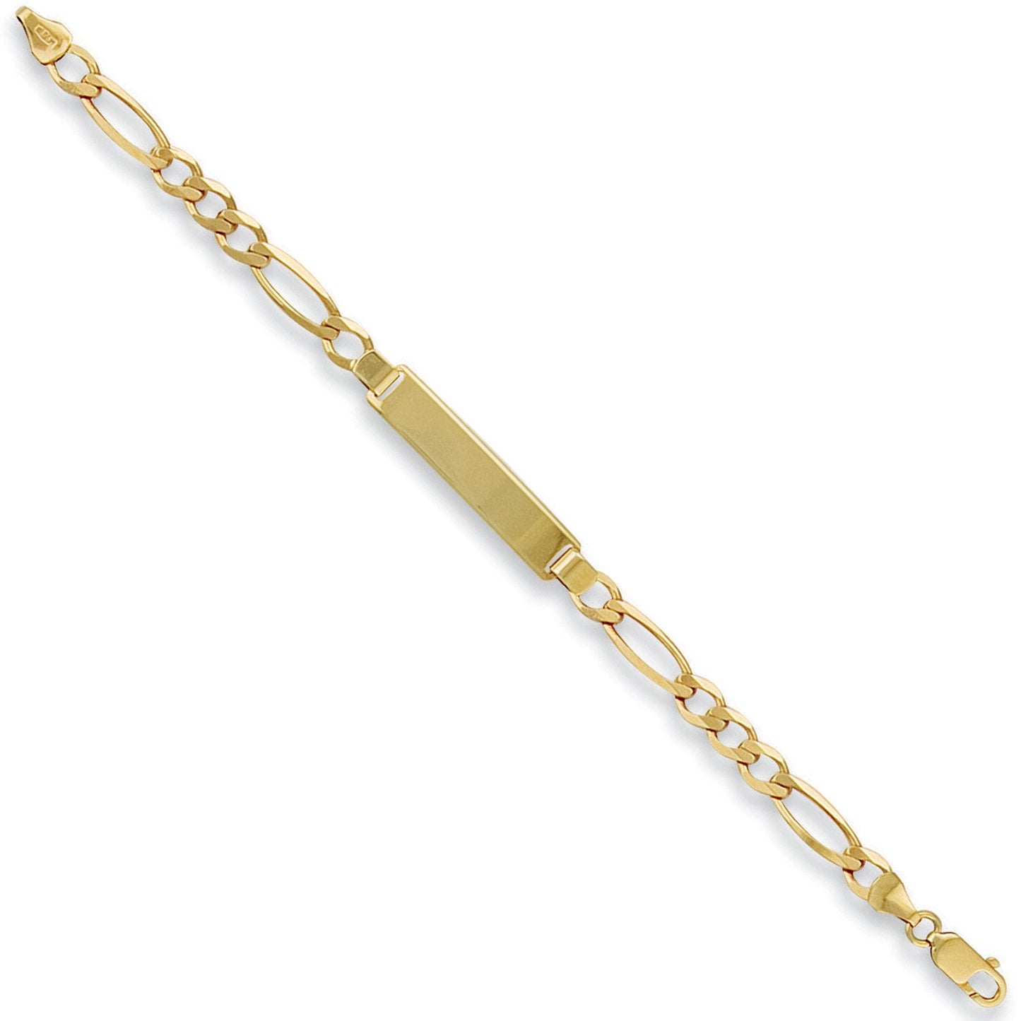 Yellow Gold Baby/ladies Figaro Id Bracelet