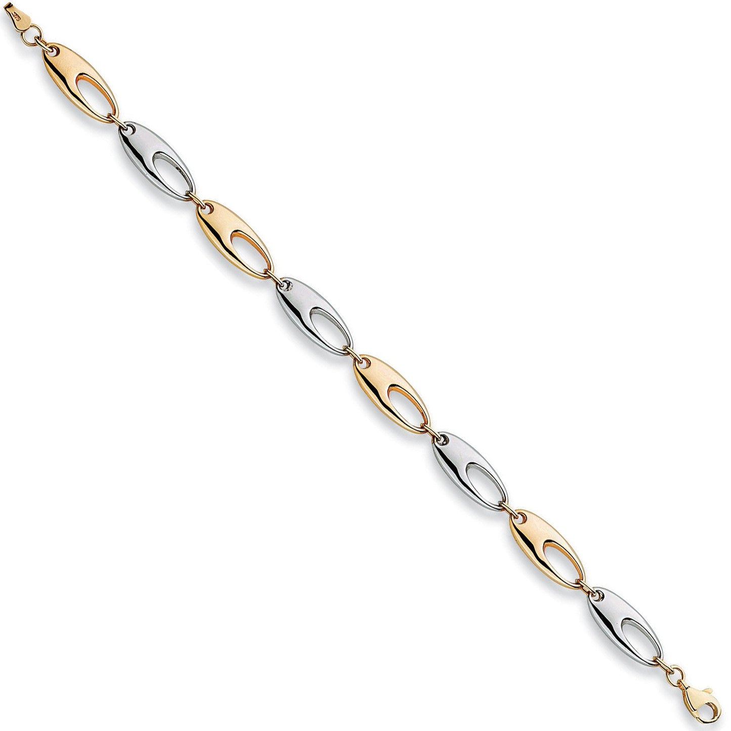 White & Yellow Gold 8mm Fancy Bracelet