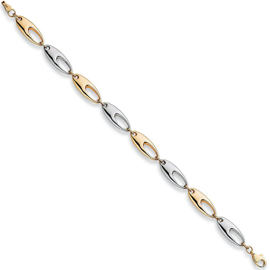 White & Yellow Gold 8mm Fancy Bracelet