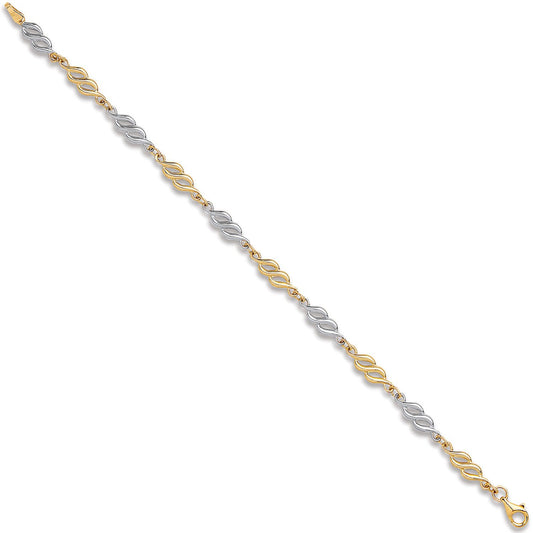 White & Yellow Gold Fancy Hollow Link Bracelet