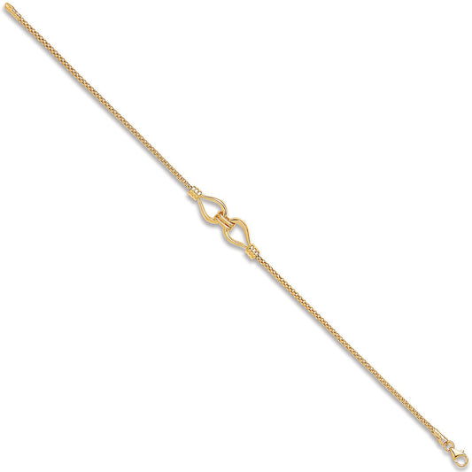 Yellow Gold T Double Hook Ladies Bracelet