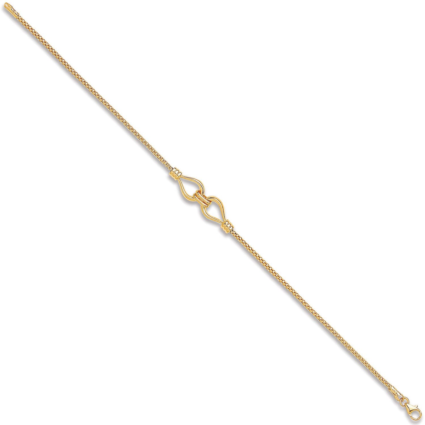 Yellow Gold T Double Hook Ladies Bracelet
