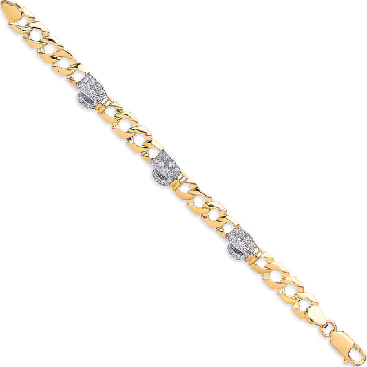 Yellow Gold Baby Cubic Zirconia Boxing Glove Bracelet