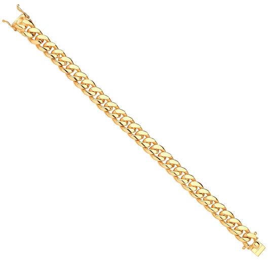 Yellow Gold 10mm Cuban Link Solid Gents Bracelet