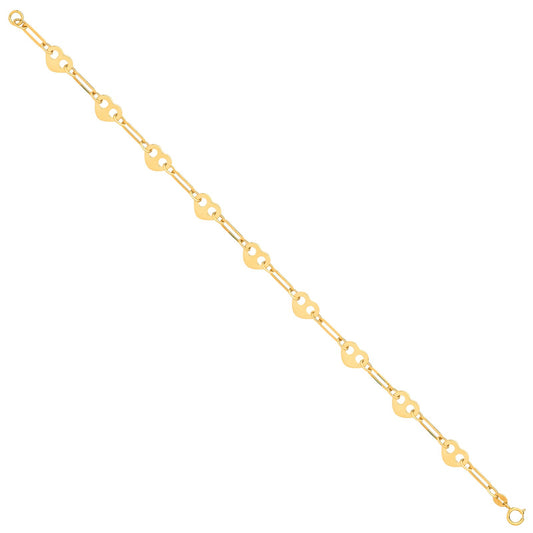 Yellow Gold Hearts Ladies Bracelet
