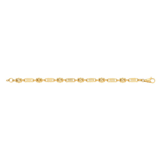 Yellow Gold Stars & Bars Ladies Bracelet