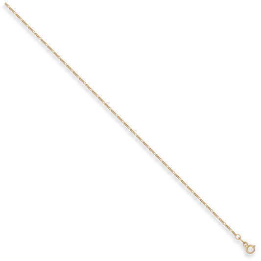 Yellow Gold 1.3mm Figaro Chain