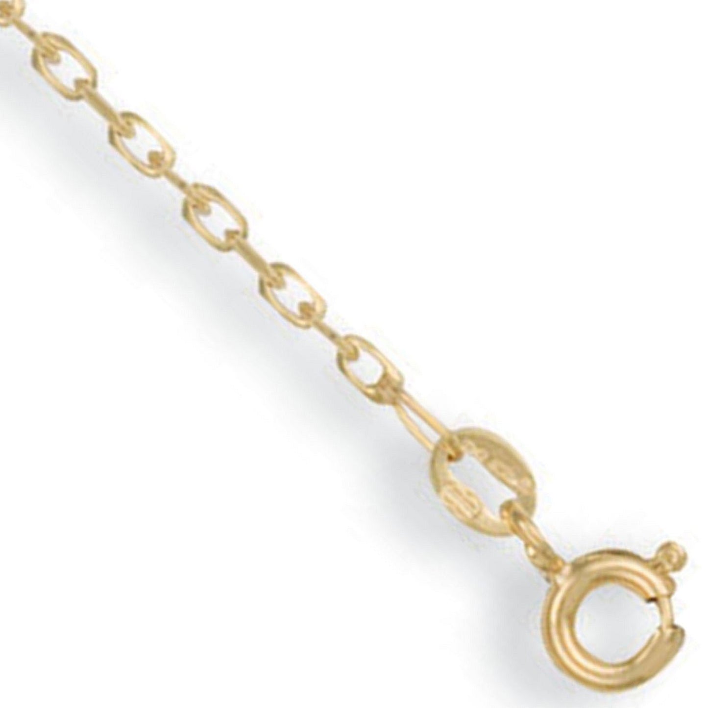 Yellow Gold 1.7mm Diamond Cut Oval Belcher Chain