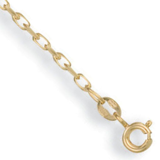 Yellow Gold 1.9mm Diamond Cut Oval Belcher Chain