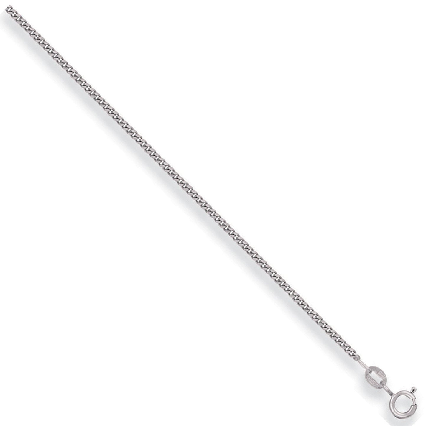 White Gold 1.5mm Traditional Classic Curb Chain