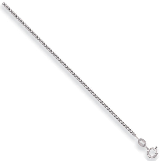 White Gold 1.5mm Traditional Classic Curb Chain