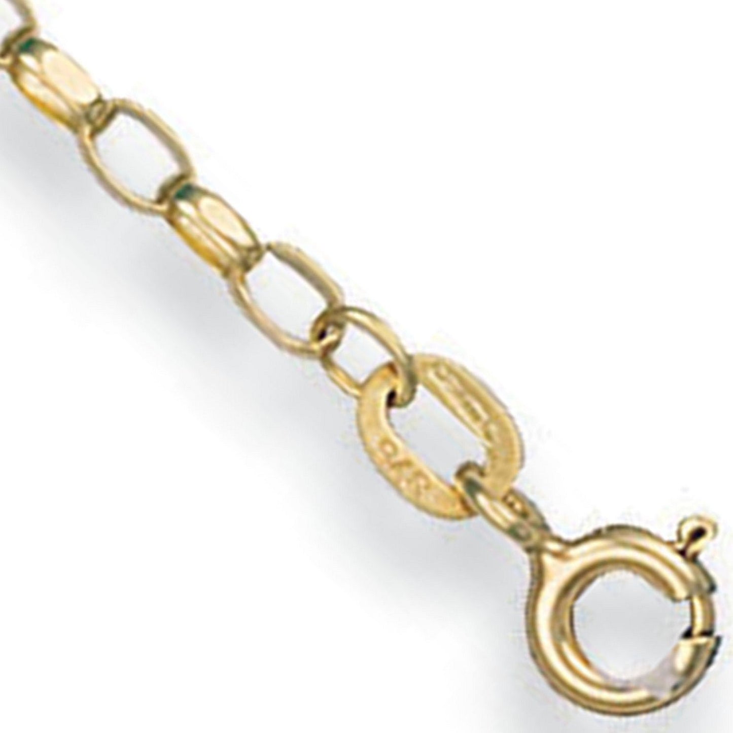 Yellow Gold 2.2mm Open Diamond Cut Oval Belcher Chain