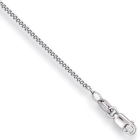 18ct White Gold 1.4mm Curb Chain