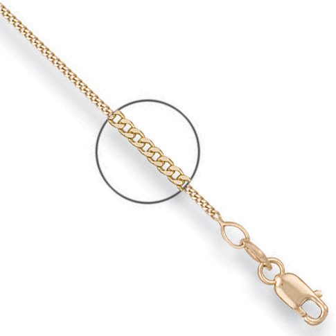 18ct Yellow Gold 1.1mm Curb Chain