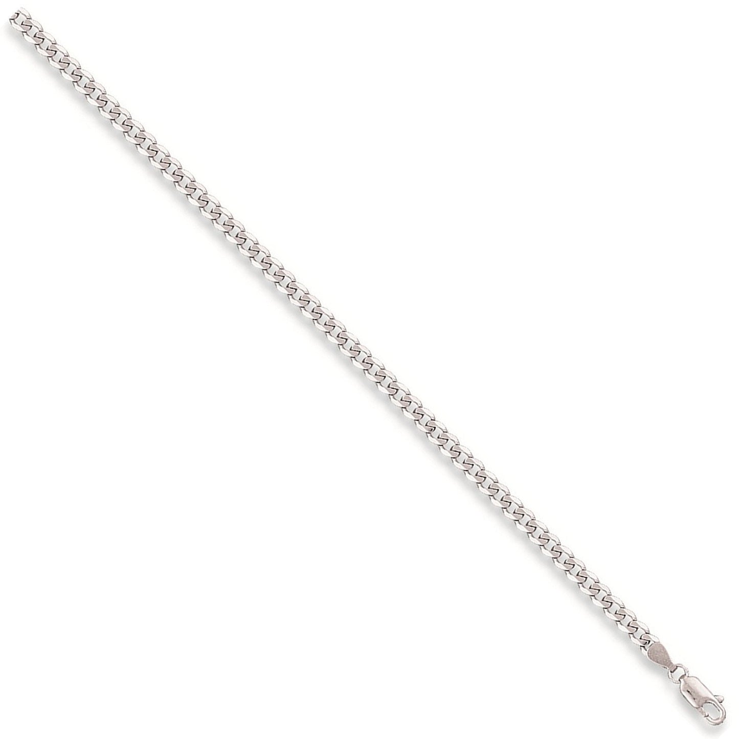 White Gold 4.7mm Curb Chain - Fine Necklace - Certified Authentic - Swiss Made - UK Stock – Luxury Jewellery by Imperi