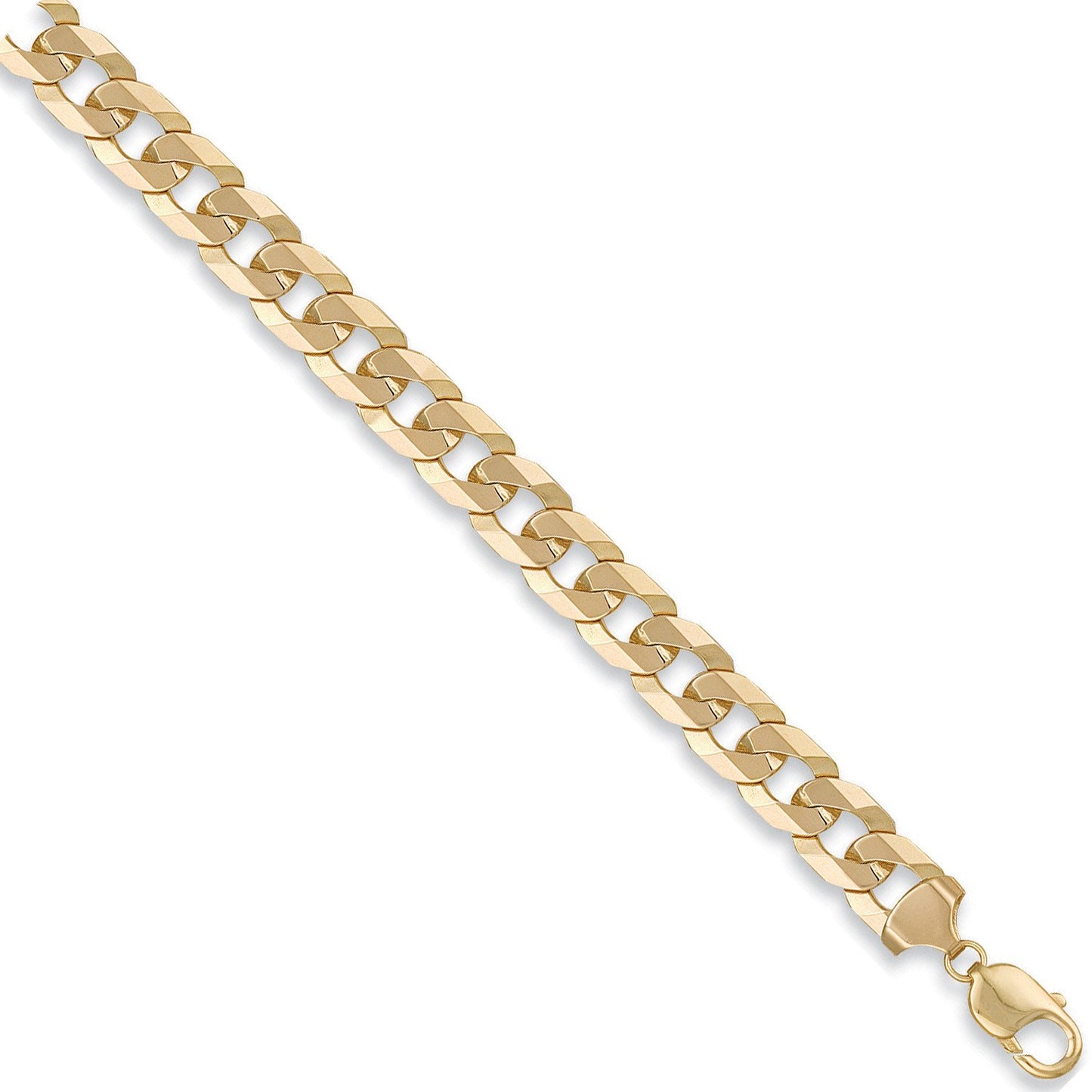Yellow Gold 12.0mm Flat Curb Bracelet/chain