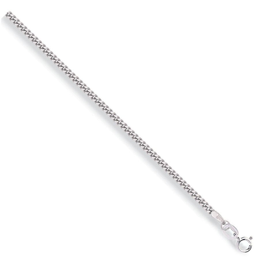 White Gold 2.0mm Traditional Classic Curb Chain